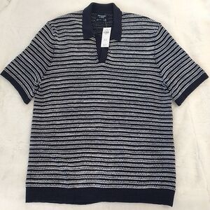 Abercrombie & Fitch Striped Pullover Knit Polo Shirt Preppy Nautical Old World